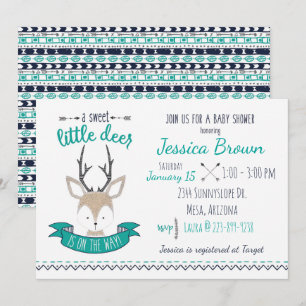 Little Deer Baby shower Kaart