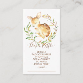 Little Deer Baby shower Luier Raffle Ticket Informatiekaartje