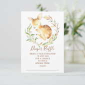 Little Deer Baby shower Luier Raffle Ticket Kaart (Staand voorkant)