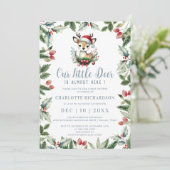 Little Deer Baby shower Schattige Winter Christmas Kaart (Staand voorkant)