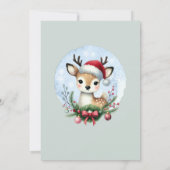 Little Deer Baby shower Schattige Winter Christmas Kaart (Achterkant)