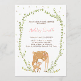 Little Deer baby shower uitnodiging Woodland Fores