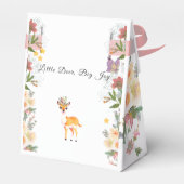 Little Deer, Big Joy Roze bloem Baby shower thema Bedankdoosjes (Achterkant)