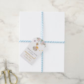 Little Deer, Big Joy Roze bloem Baby shower thema Cadeaulabel (Met Touw)