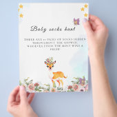 Little Deer, Big Joy Roze bloem Baby shower thema Flyer (Hand)