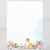 Little Deer, Big Joy Roze bloem Baby shower thema Flyer (Achterkant)