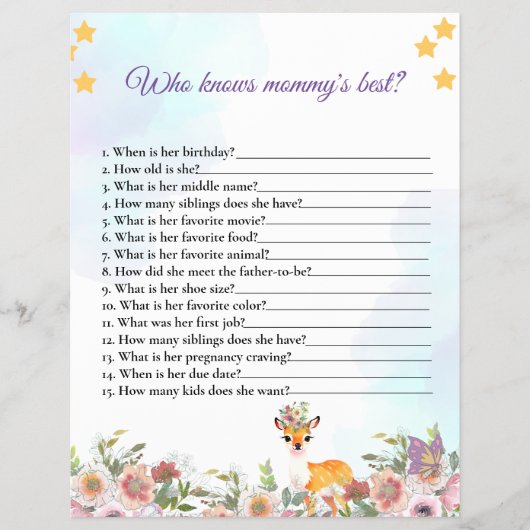 Little Deer, Big Joy Roze bloem Baby shower thema Flyer (Voorkant)