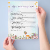 Little Deer, Big Joy Roze bloem Baby shower thema Flyer (Hand)