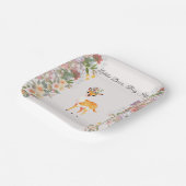 Little Deer, Big Joy Roze bloem Baby shower thema Papieren Bordje (Gebogen)
