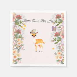 Little Deer, Big Joy Roze bloem Baby shower thema Servet