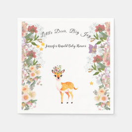 Little Deer, Big Joy Roze bloem Baby shower thema Servet