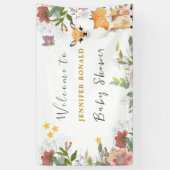 Little Deer, Big Joy Roze bloem Baby shower thema Spandoek (Verticaal)