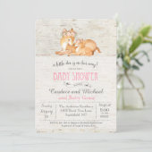 Little Deer Birch Meisje Baby shower Uitnodiging (Staand voorkant)