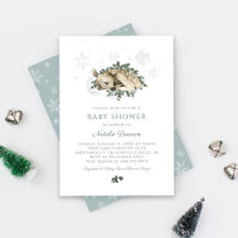 Little Deer Blue en Green Woodland Baby shower