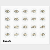 Little Deer Blue Green Winter Baby shower Ronde Sticker (Vel)