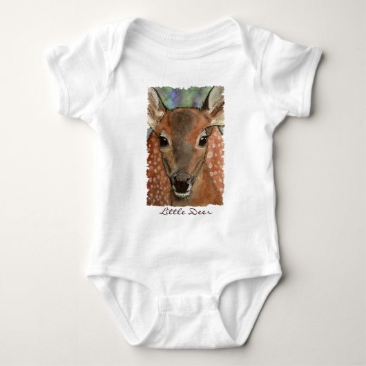 Little Deer Cute Fawn Wildlife Baby Romper (Voorkant)