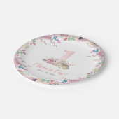 Little Deer First Birthday Party - Gepersonaliseer Papieren Bordje (Gekanteld)