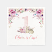 Little Deer First Birthday Party - Gepersonaliseer Servet (Voorkant)