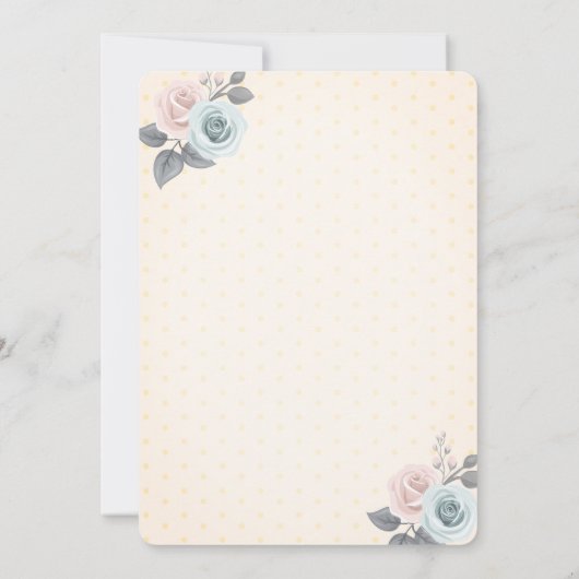 Little Deer Flowers Waterverf Baby shower Kaart (Achterkant)