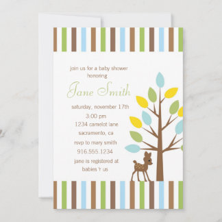 Little Deer Gender Neutral Baby shower Invitation Kaart