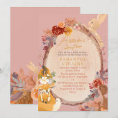 Little Deer Girl Woodland Baby shower Kaart (Voorkant / Achterkant)