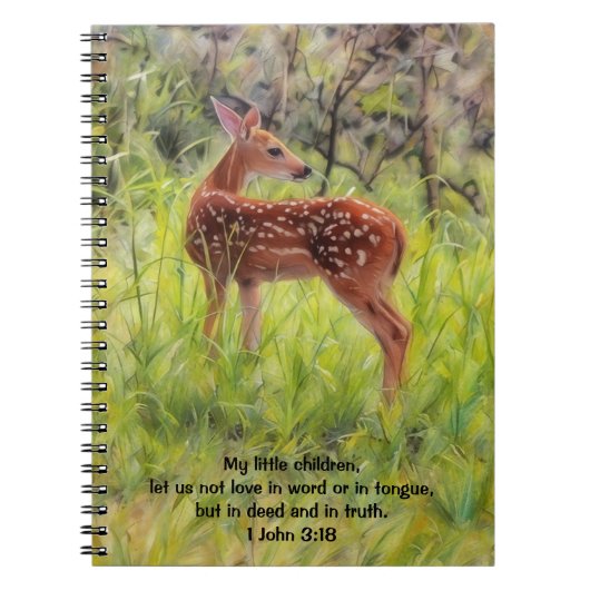 Little Deer Nature Art Bible Verse Prayer Journal Notitieboek (Voorkant)