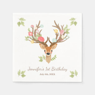 Little Deer Paper Napkin-bos Birthday Forest Servetten