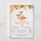 Little Deer Pumpkin Baby shower Invitation Kaart (Voorkant)