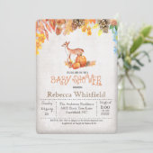 Little Deer Pumpkin Baby shower Invitation Kaart (Staand voorkant)