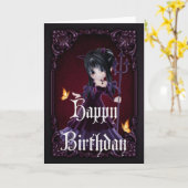 Little Devil 6 Gothic Happy Birthday Kaart (Gele Bloem)