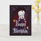 Little Devil 7 Gothic Happy Birthday Kaart (Gele Bloem)