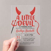 Little Devil any Age Halloween Birthday Party Acryl Uitnodigingen (Insitu (Draagbaar))