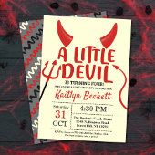 Little Devil any Age Halloween Birthday Party Kaart
