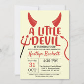 Little Devil any Age Halloween Birthday Party Kaart (Voorkant)