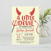Little Devil any Age Halloween Birthday Party Kaart (Staand voorkant)