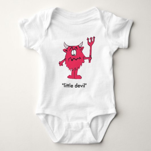 "Little Devil" Baby Jersey Bodysuit (Voorkant)