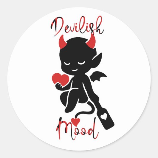 Little Devil Baddie Love Paddle "Duitse stemming" Ronde Sticker (Voorkant)