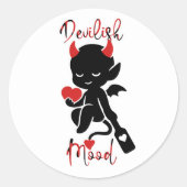 Little Devil Baddie Love Paddle "Duivelse stemming Ronde Sticker (Voorkant)
