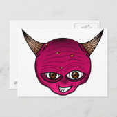 Little Devil Cartoon Head Face Horns Graphic Ympe Briefkaart (Voorkant / Achterkant)