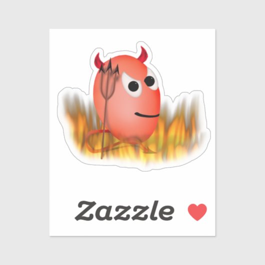 Little Devil, Deviled Egg Halloween Sticker (Vel)