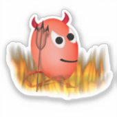 Little Devil, Deviled Egg Halloween Sticker (Voorkant)