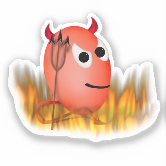 Little Devil, Deviled Egg Halloween Sticker (Voorkant)