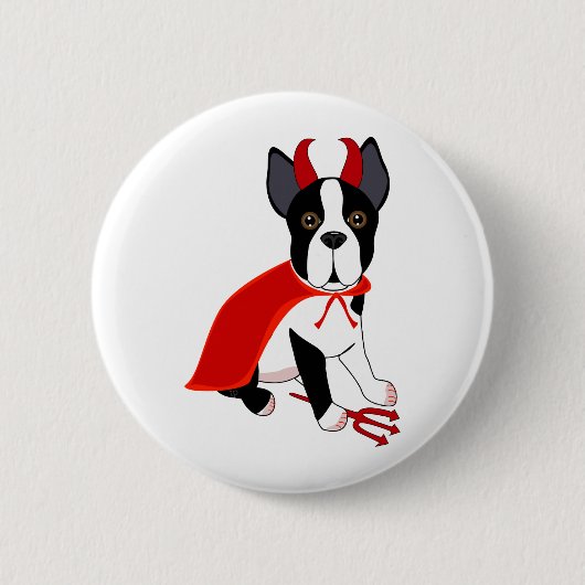 Little Devil Halloween Dog Ronde Button 5,7 Cm (Voorkant)