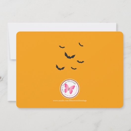 Little Devil Halloween Party Kaart (Achterkant)