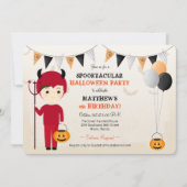 Little Devil Halloween Party Kaart (Voorkant)