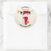 Little Devil Halloween Party Ronde Sticker (Tas)