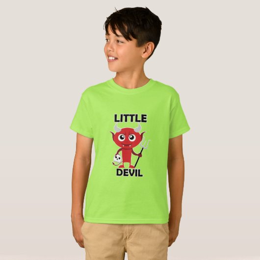 Little Devil - Kinderen Basic T-Shirt (Voorkant volledig)