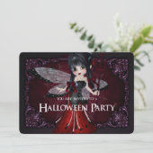 Little Devil Ladybug Fantasy Halloween Invite 1 Kaart (Staand voorkant)
