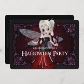 Little Devil Ladybug Fantasy Halloween Invite 2 Kaart (Voorkant / Achterkant)