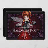 Little Devil Ladybug Fantasy Halloween Invite 3 Kaart (Voorkant / Achterkant)